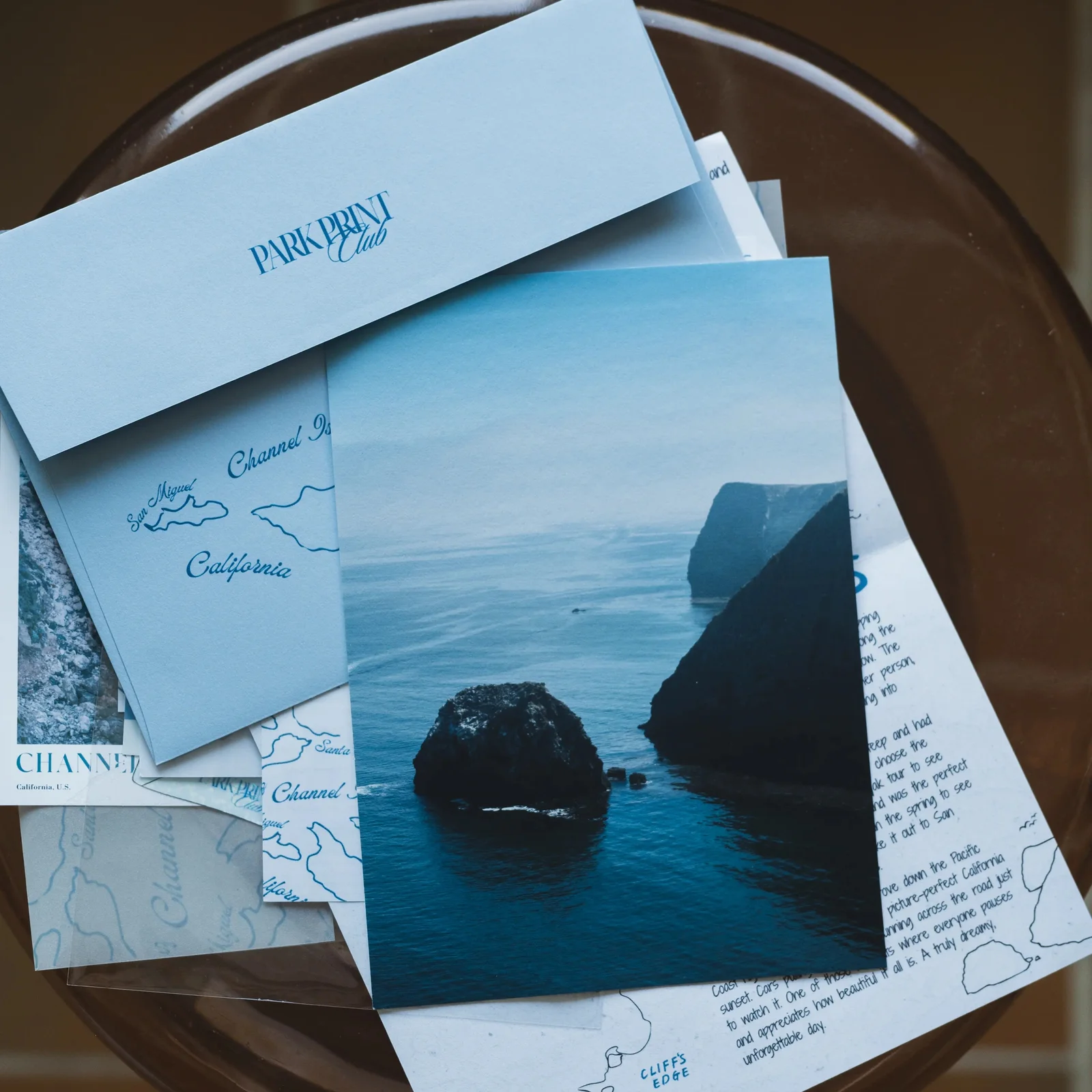 Park Print Club: Channel Islands photograph with accompanying letter and paper goods.