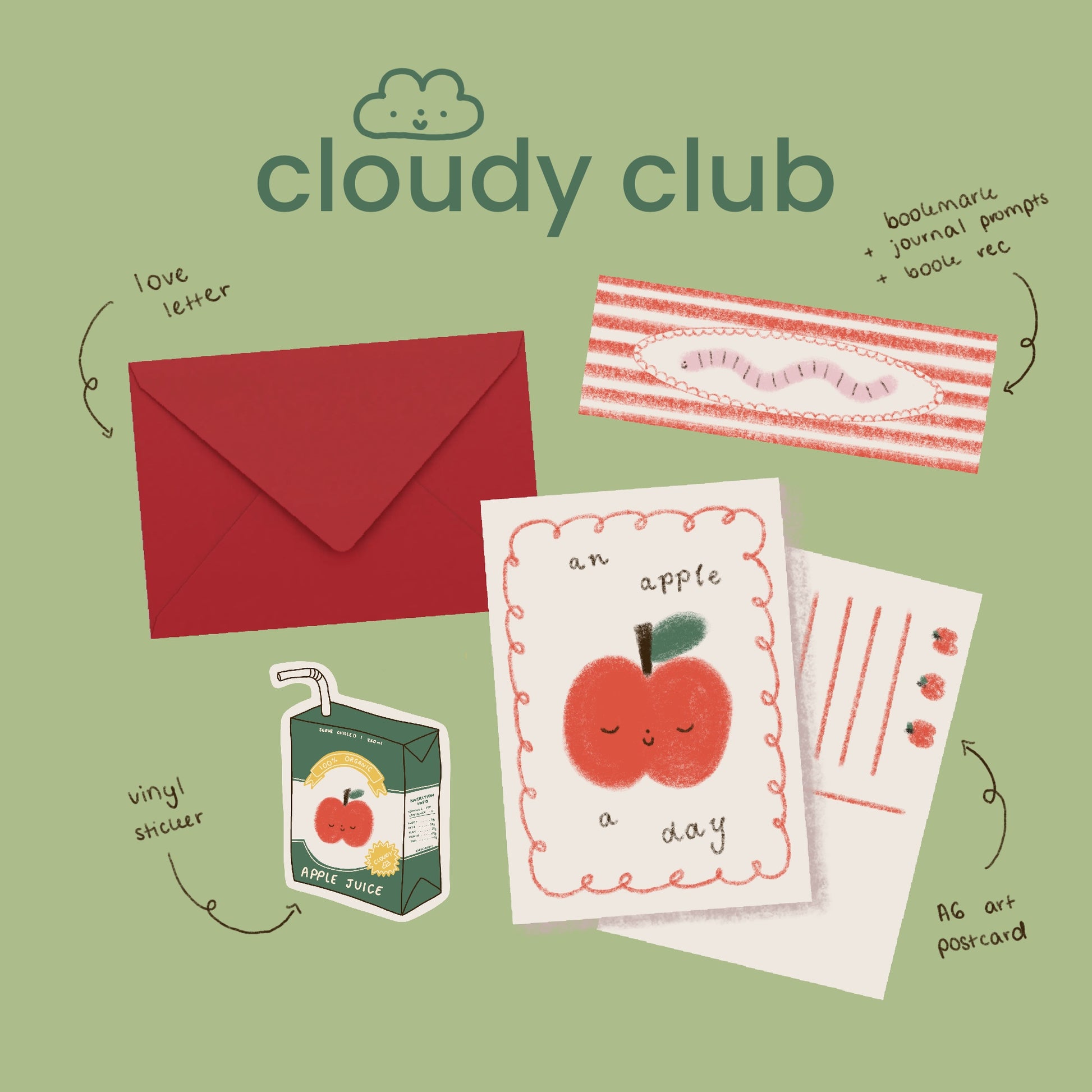 Cloudy Club — mail club edition artwork and paper goods