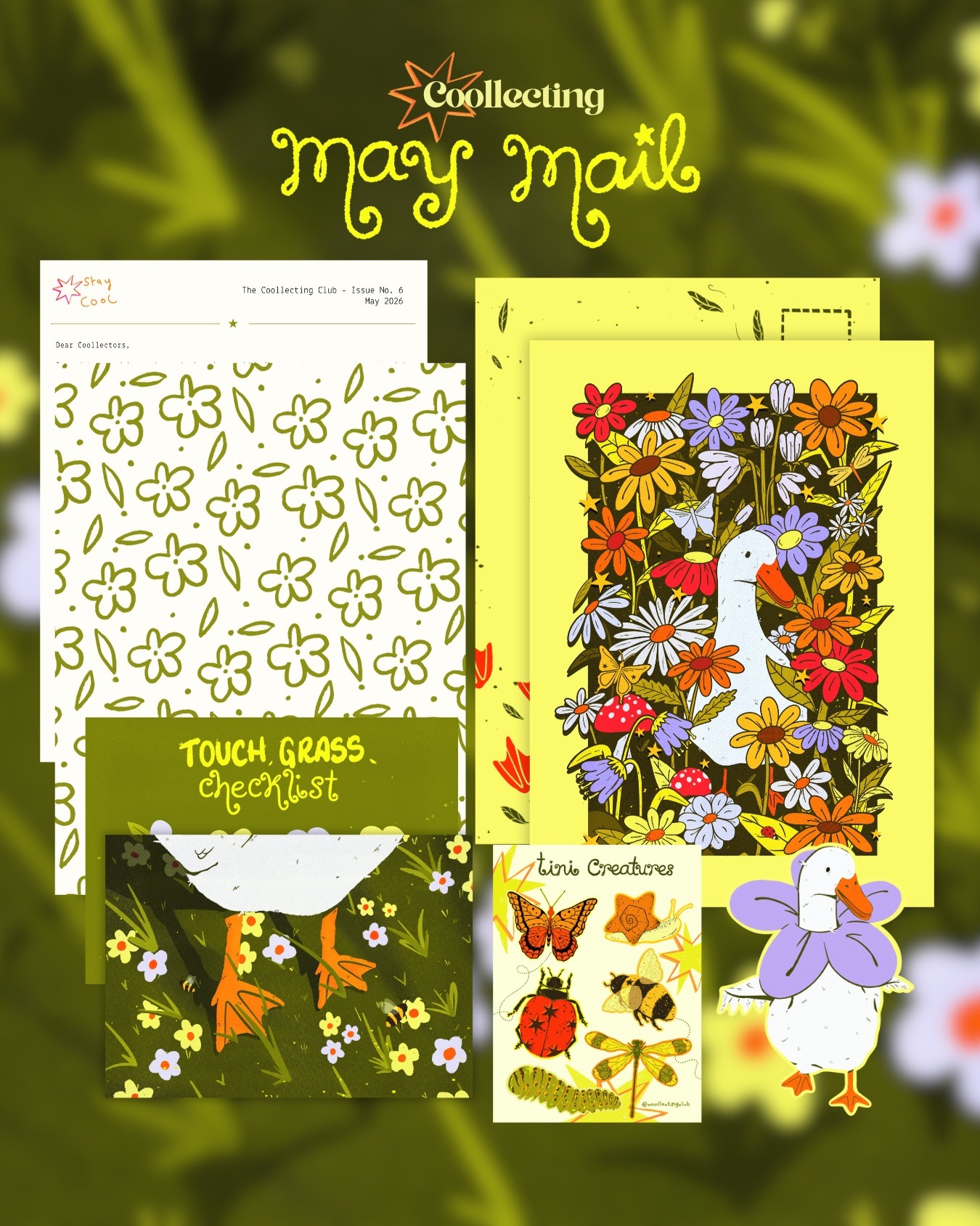 Coollecting Mail Club — May 2026 goose and flowers mail collection