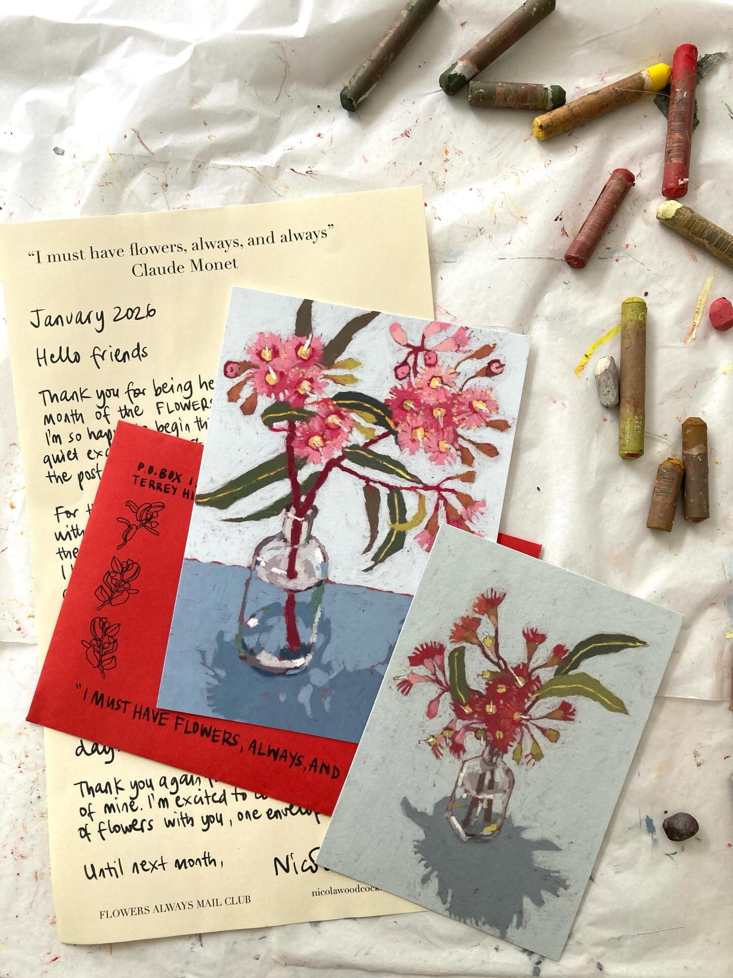 Flowers Always Print Club — artwork and mailed paper goods