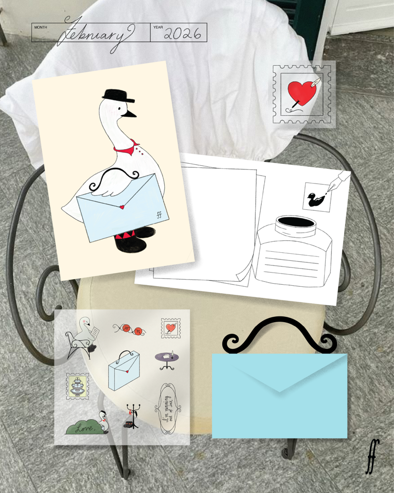 From Fiona Mail Club — February — You've got mail! 2026 monthly stationery collection