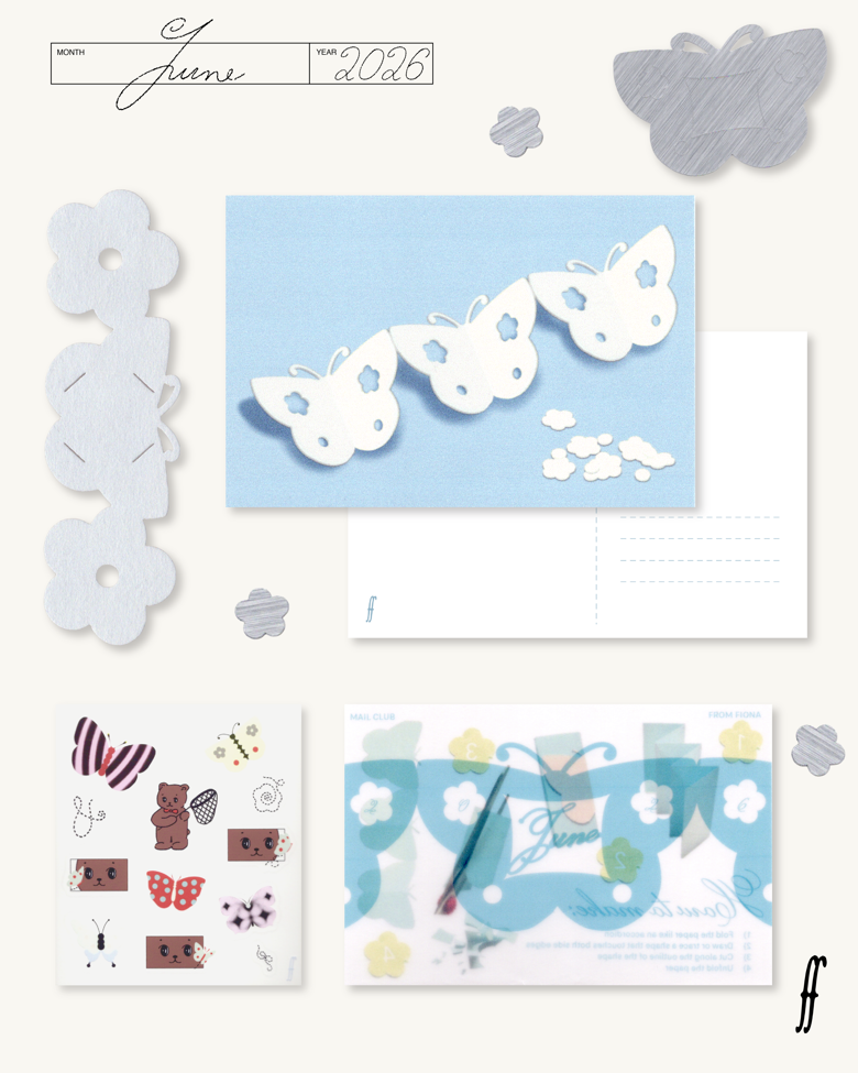 From Fiona Mail Club — June — Having butterflies 2026 monthly stationery collection