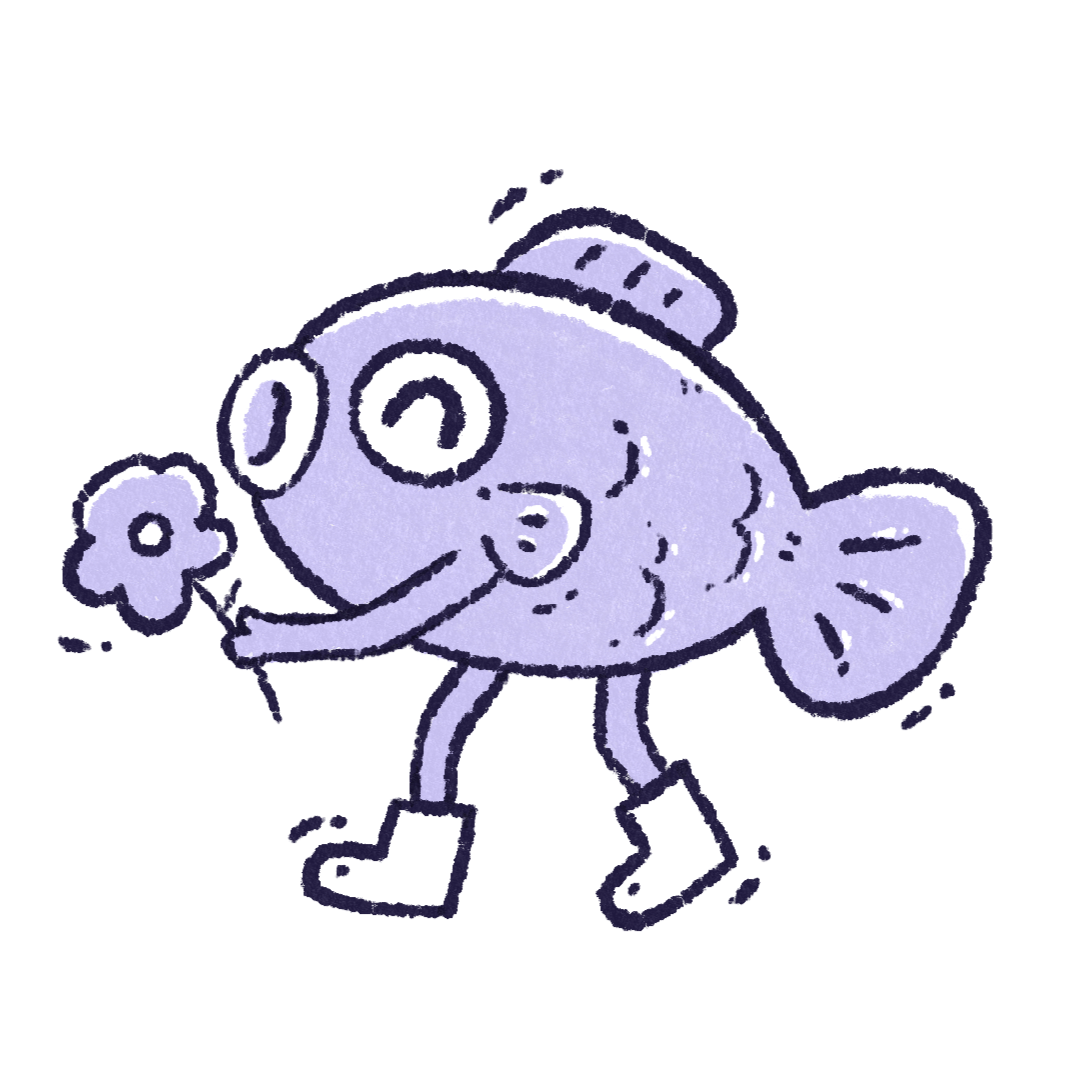 Hollyfiish Studio’s official illustrated fish logo