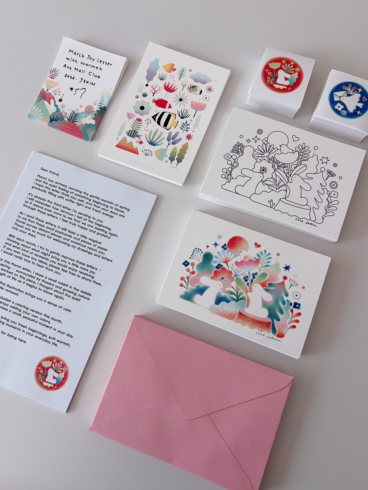 Joy Letter Club — March 2026 postcard and paper goods
