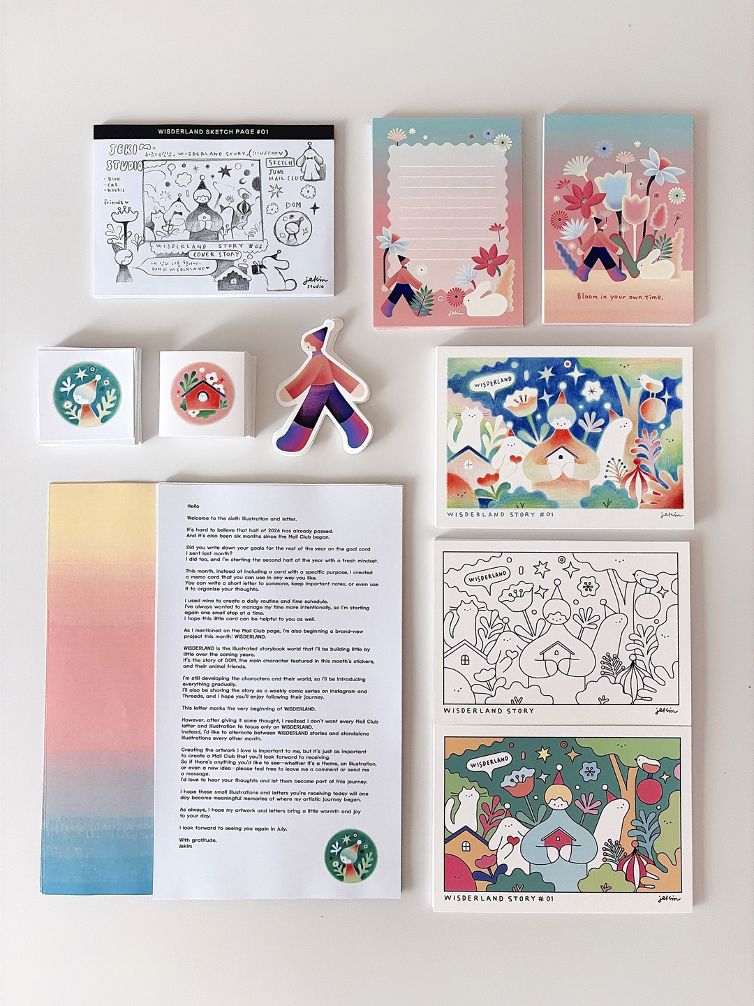 Joy Letter Club — June 2026 — postcards, letter, and matching paper goods