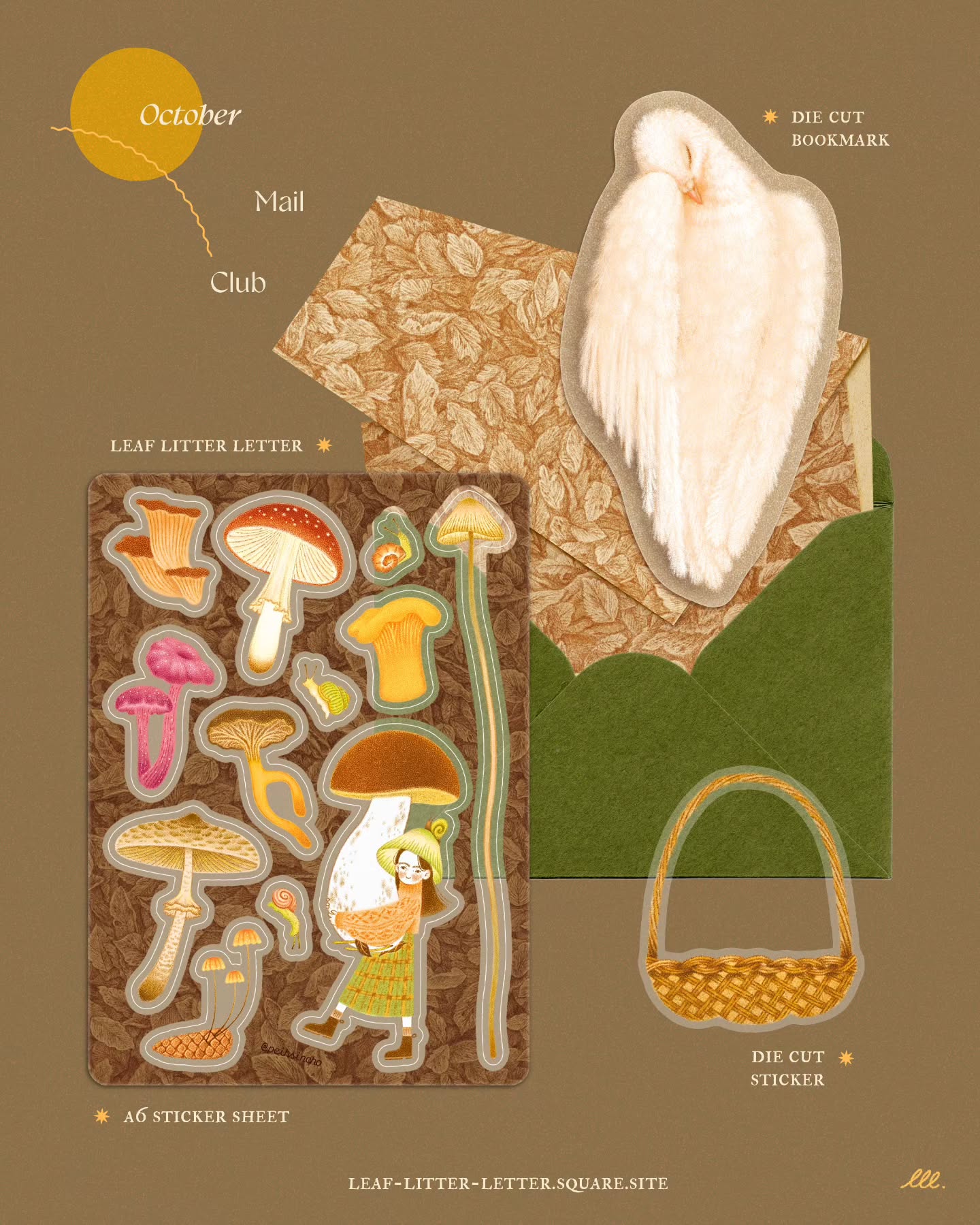 Leaf Litter Letter — October — autumn abundance mail-club collection
