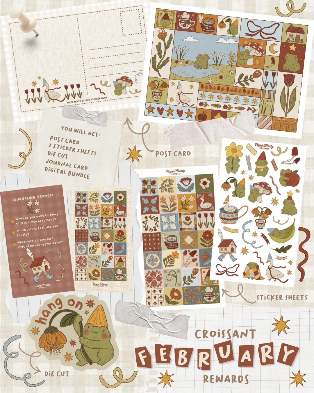 Paper Minty Studio Sticker Club — illustrated mail collection
