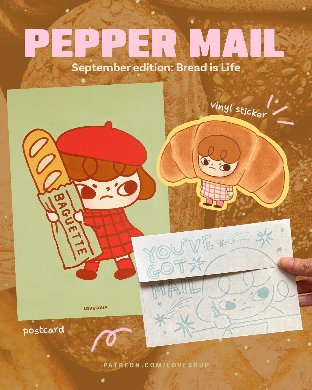 Pepper Mail Club — artwork and mailed paper goods