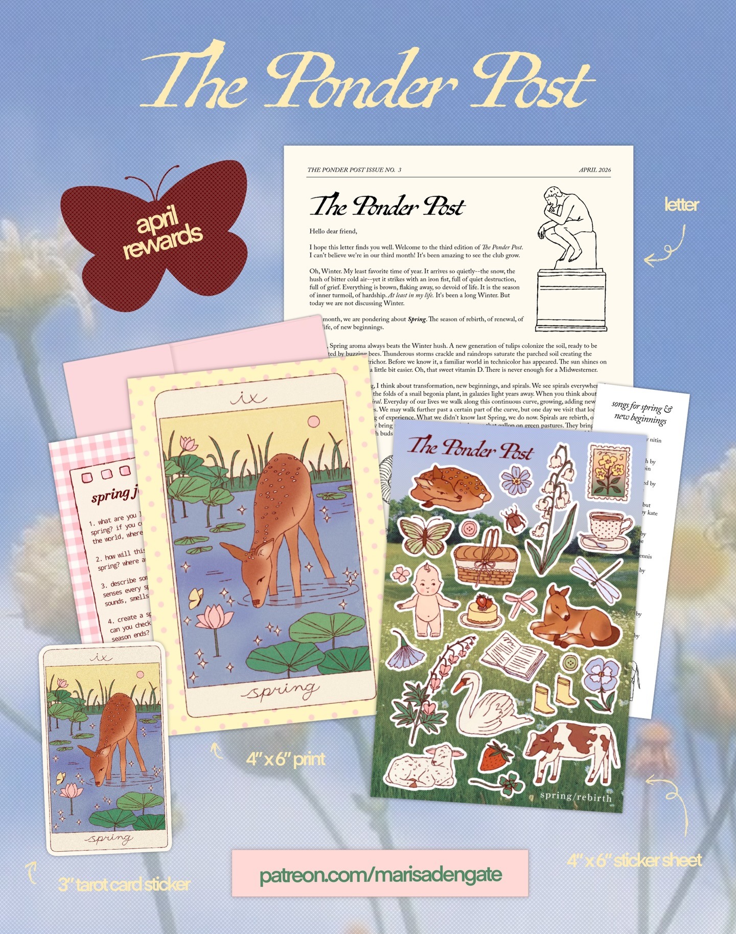 Ponder Post Mail Club — artwork and mailed paper goods, example 3