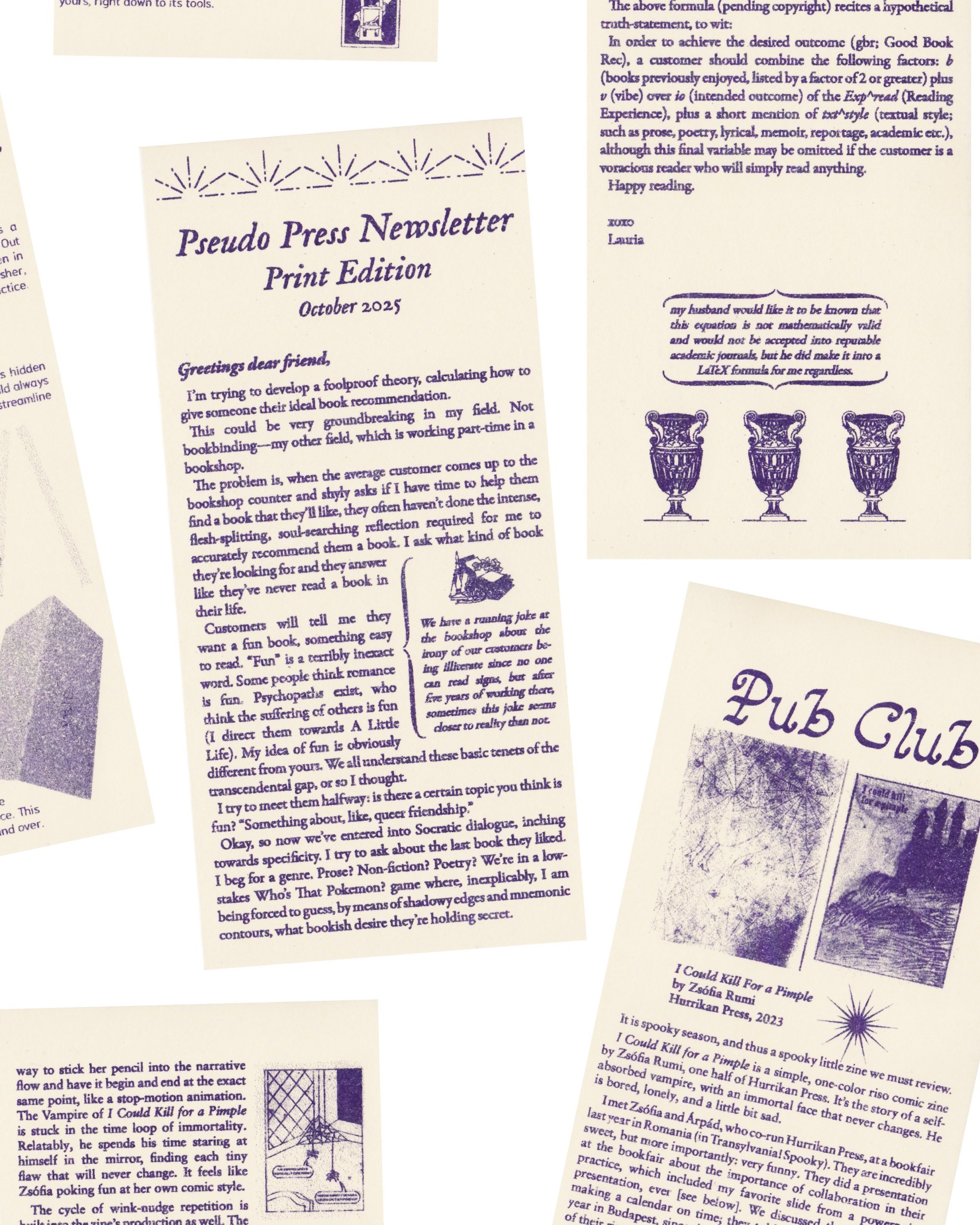 Pseudo Newsletter — October 2025 Pseudo Press newsletter cover and pages