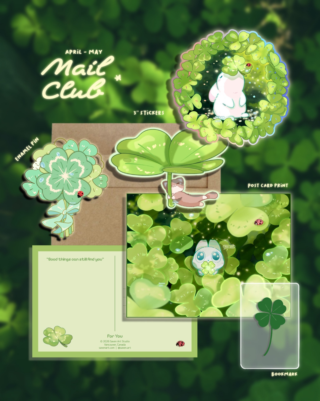 Saven Club — April–May 2026 Four-leaf Clover — official preview of artwork across tiers