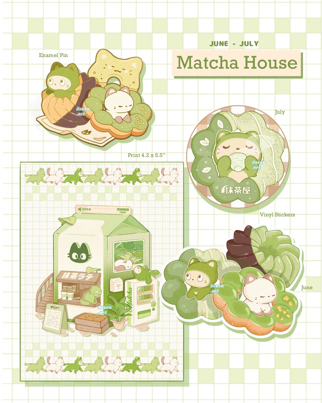 Saven Club — June–July 2025 Matcha House — official preview of artwork across tiers