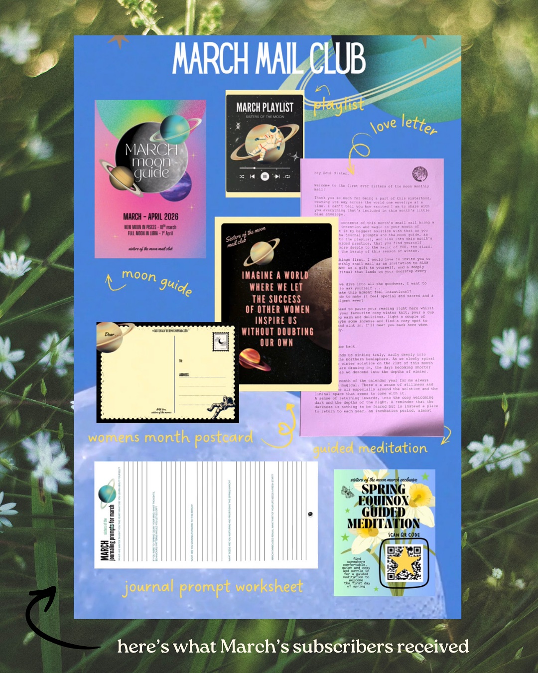 Sisters of the Moon — March edition preview, with paper mail and linked digital recordings