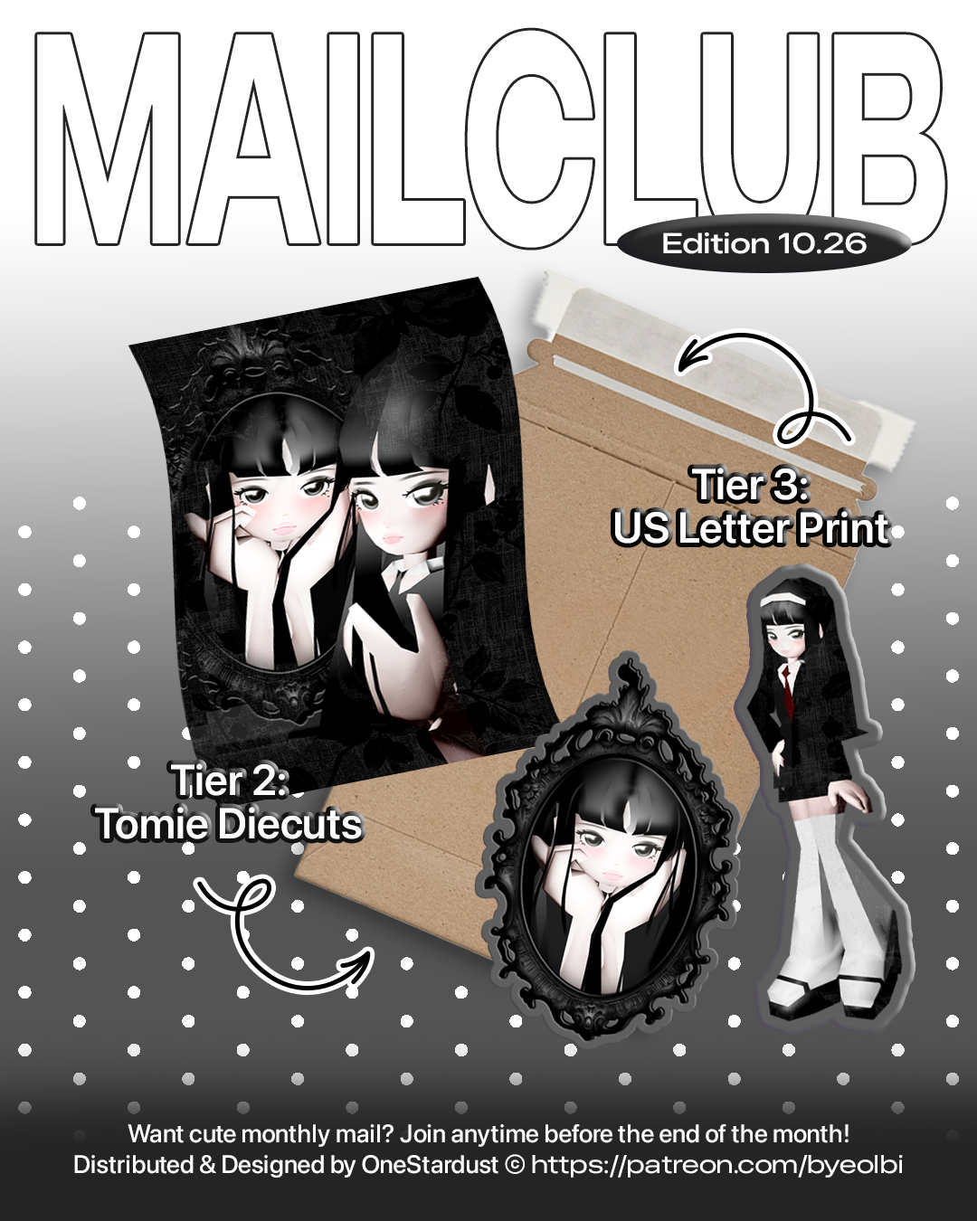 Star MailClub — October — Tomie print and stickers
