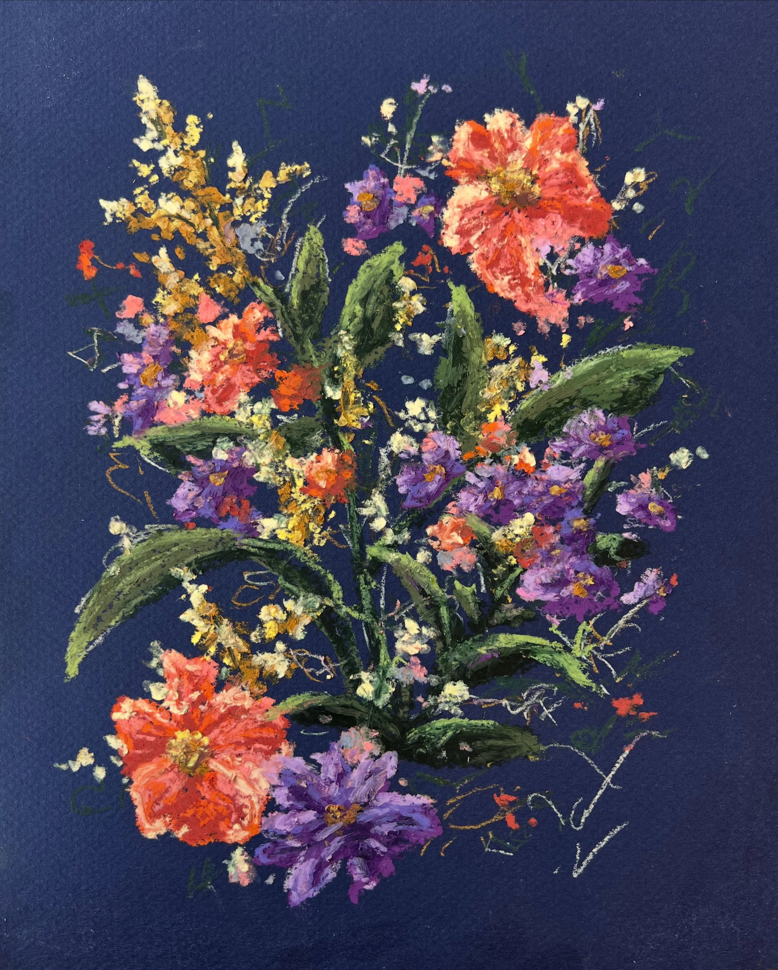 The Keepers Club — close-up of the August 2025 floral artwork shown in the main photograph