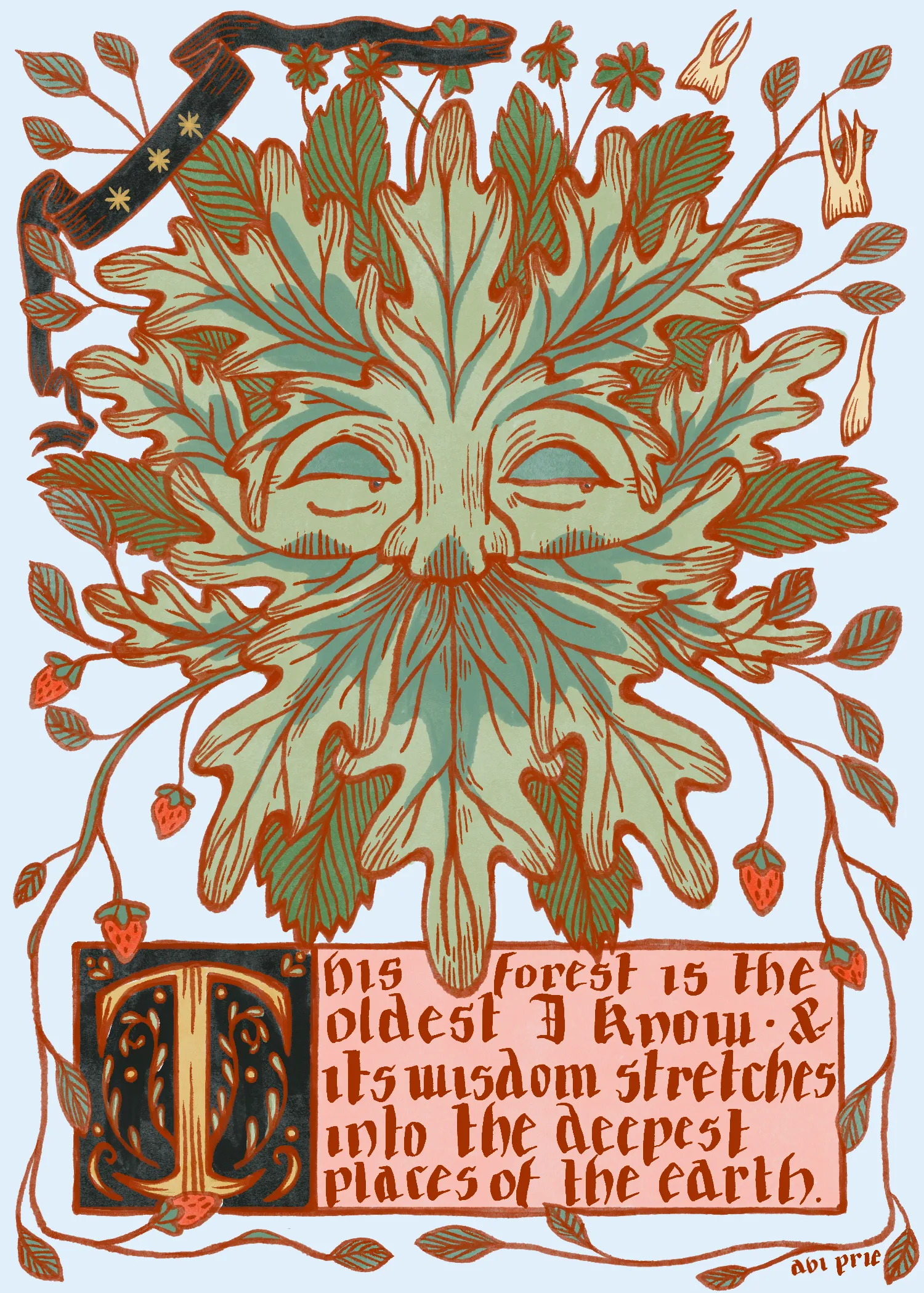The Quest Print Club — III. The Green Man — illustrated print from The Quest