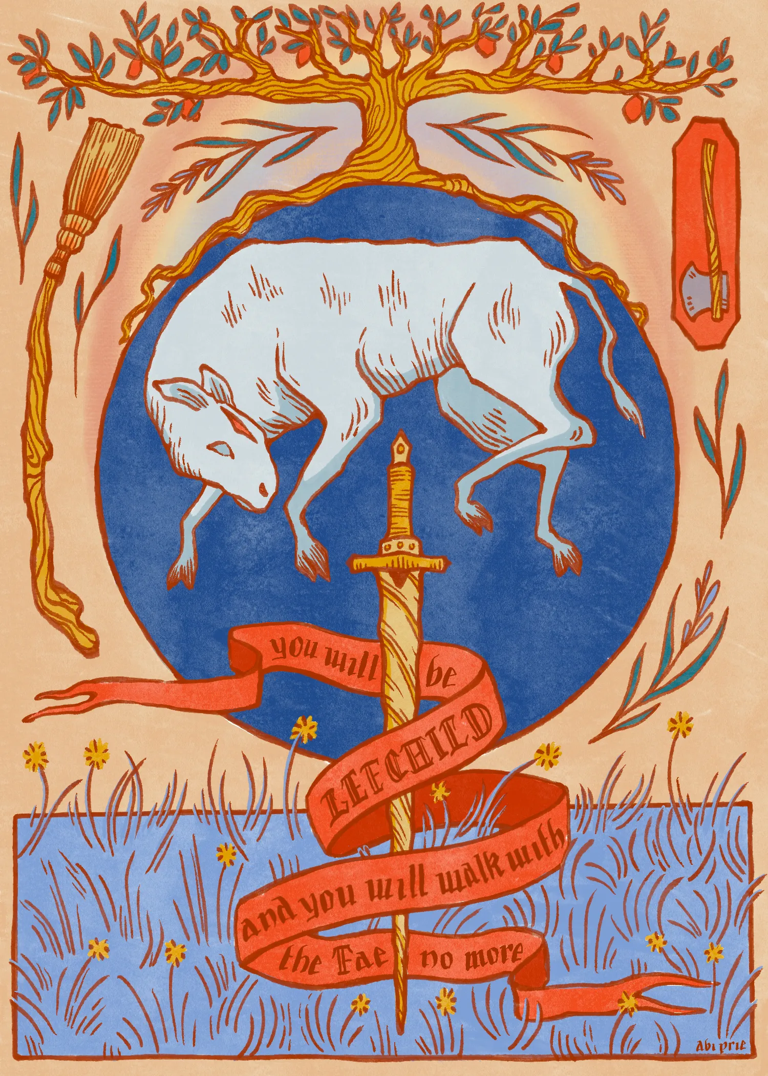 The Quest Print Club — V. The Unicorn — illustrated print from The Quest