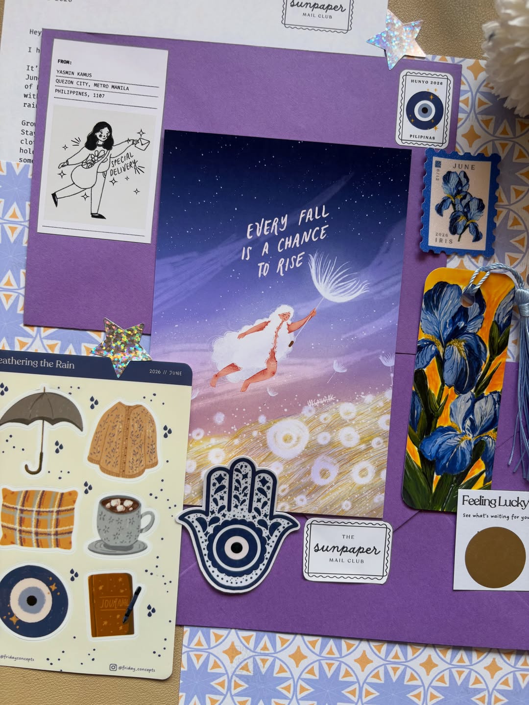 The Sunpaper Mail Club — June 2026 Weathering the Rain physical mail collection