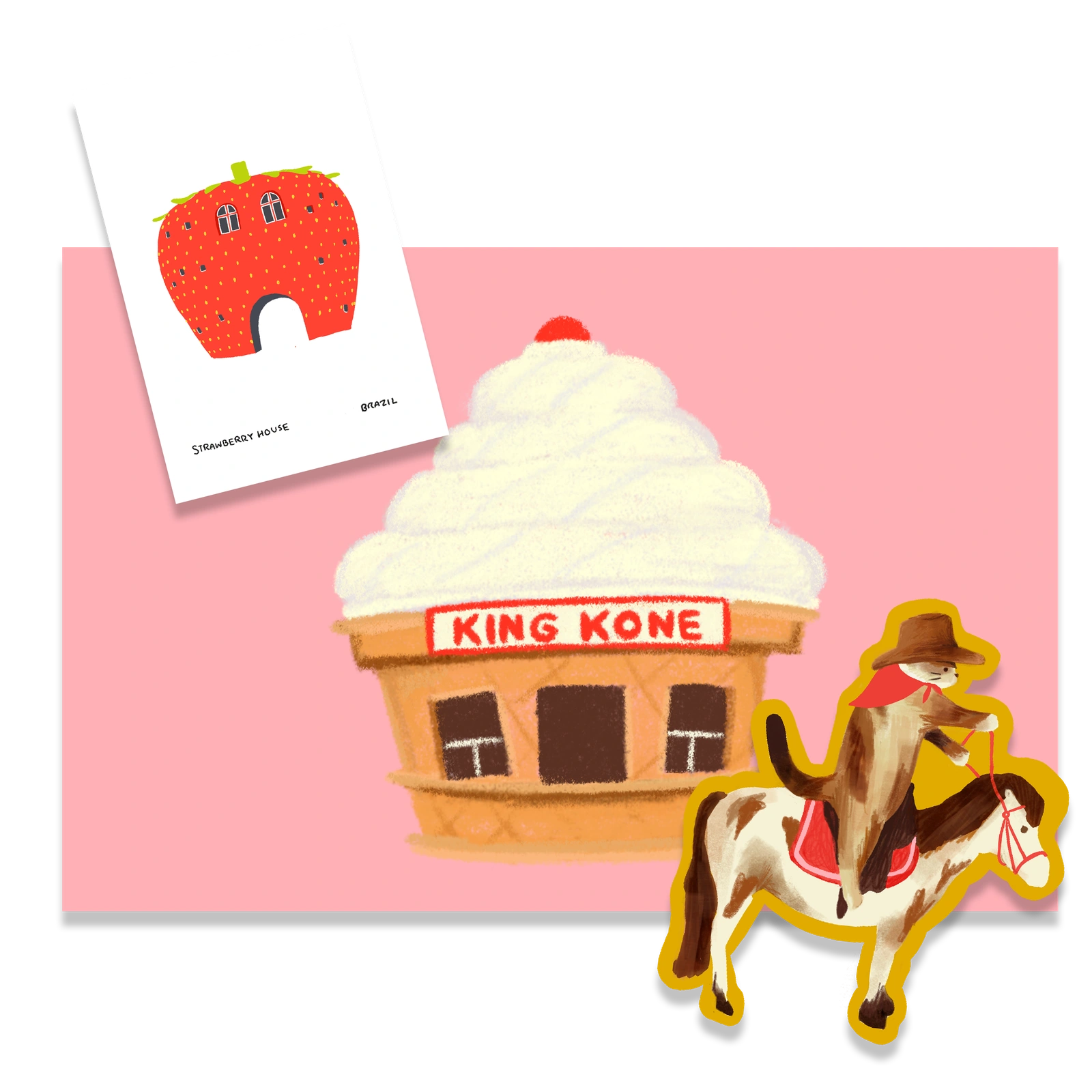 Tiny Mail Club May ice cream shop print and stickers