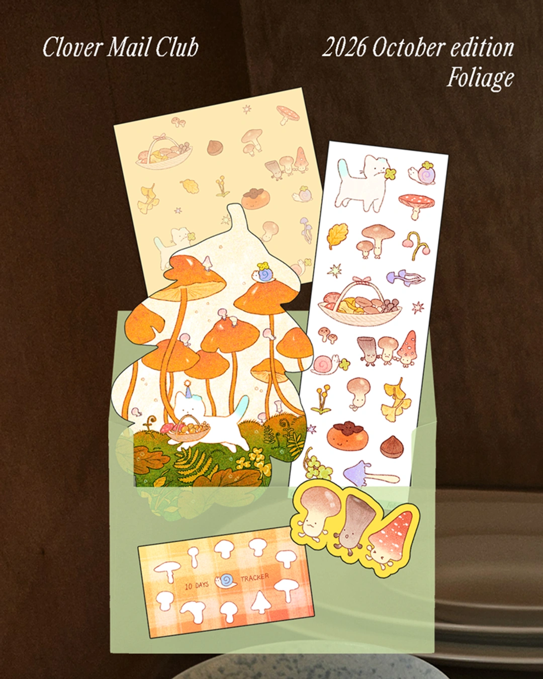 Clover Mail — October 2026 Foliage edition, postcard and paper goods
