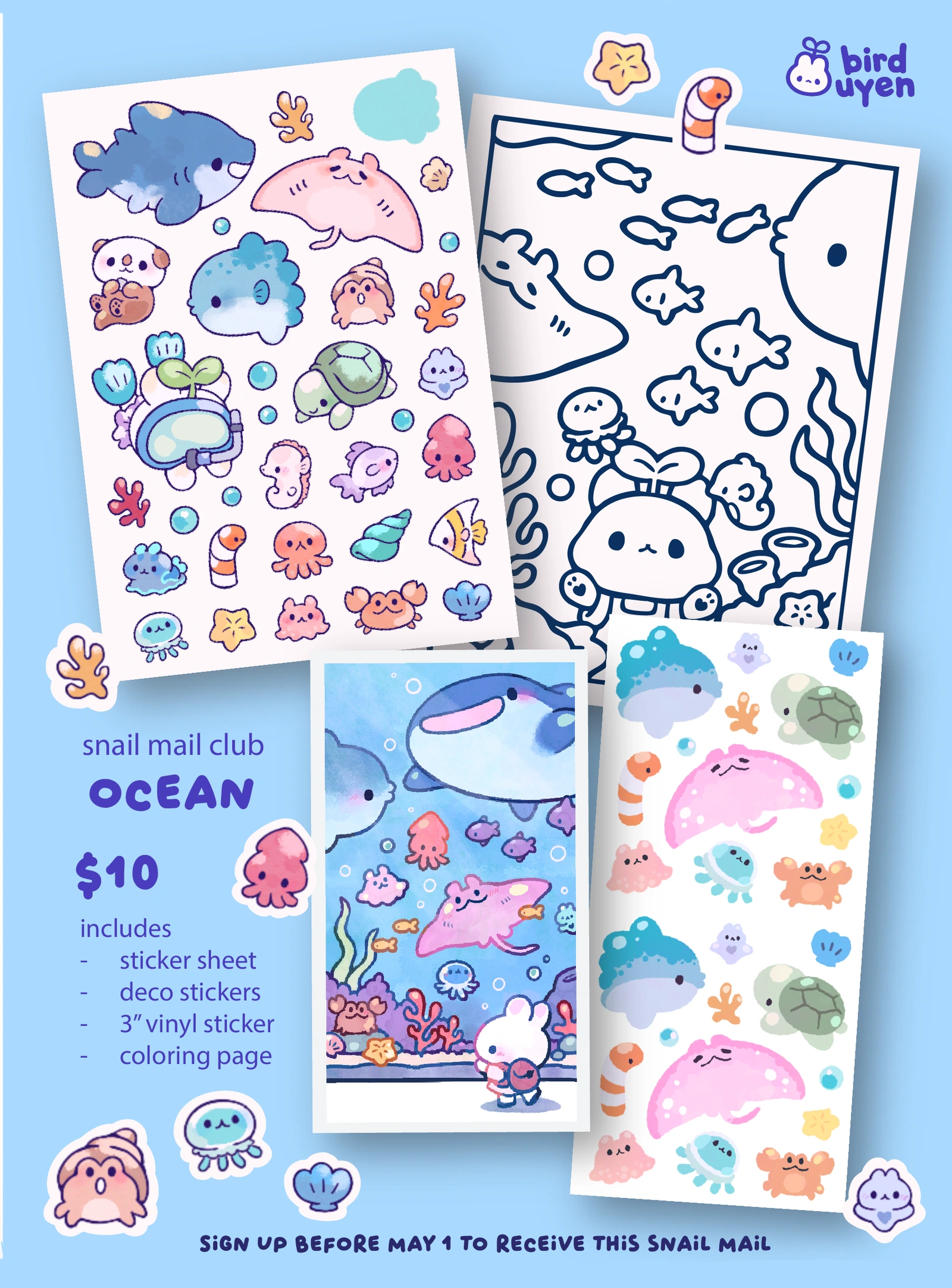 BIRDUYEN Snail Mail Club — Ocean collection preview