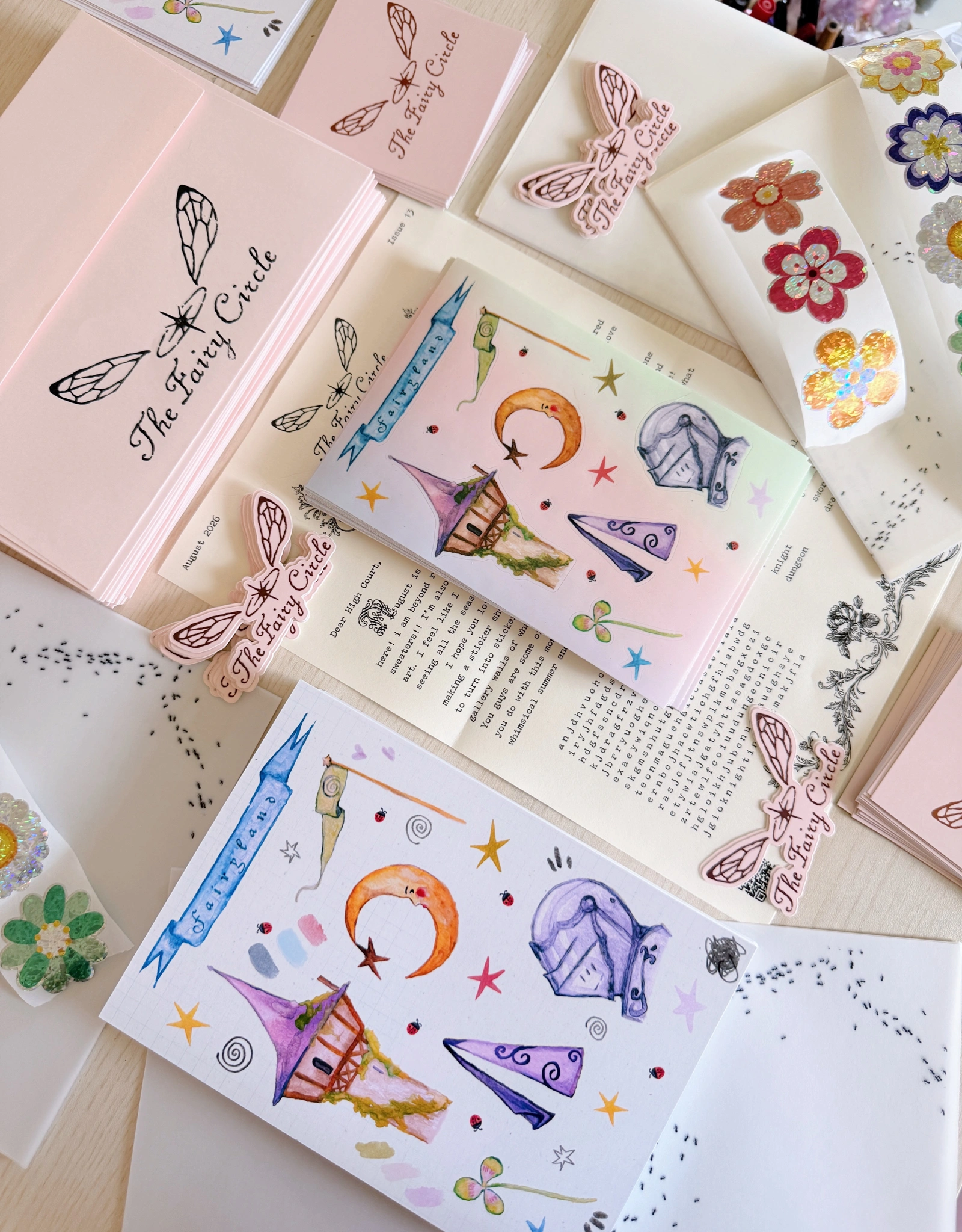 Fairy Circle Print Club — August 2026 Fairyland art print, letter, and paper keepsakes