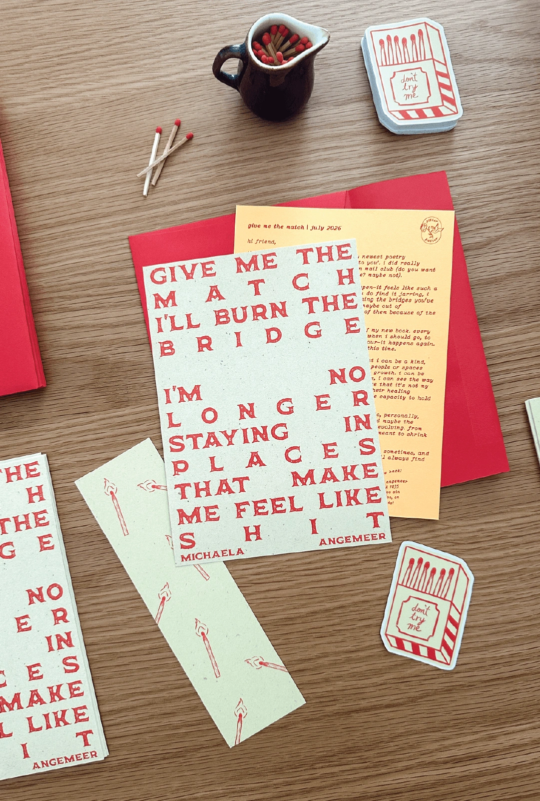 Pitter Patter Mail Club — July 2026 — poetry print, letter, sticker, and edition extras