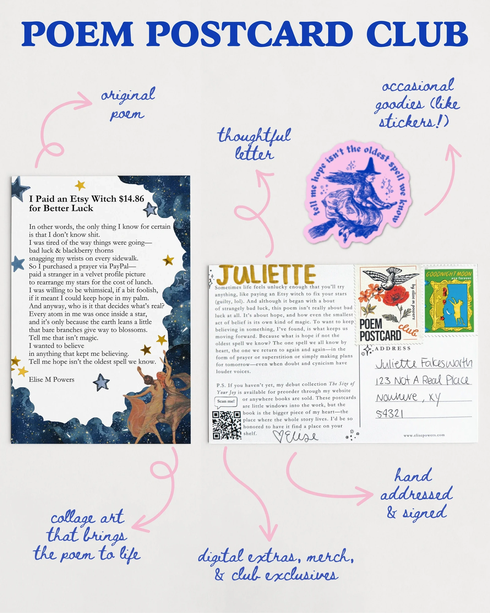 Poem Postcard Club — artwork and mailed paper goods, example 2