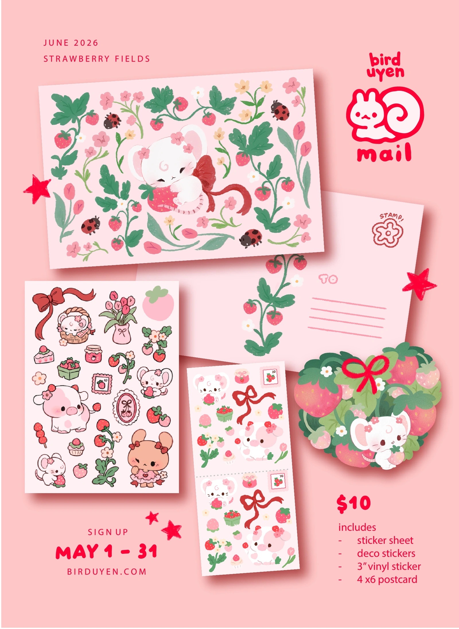 BIRDUYEN Snail Mail Club — Strawberry collection preview