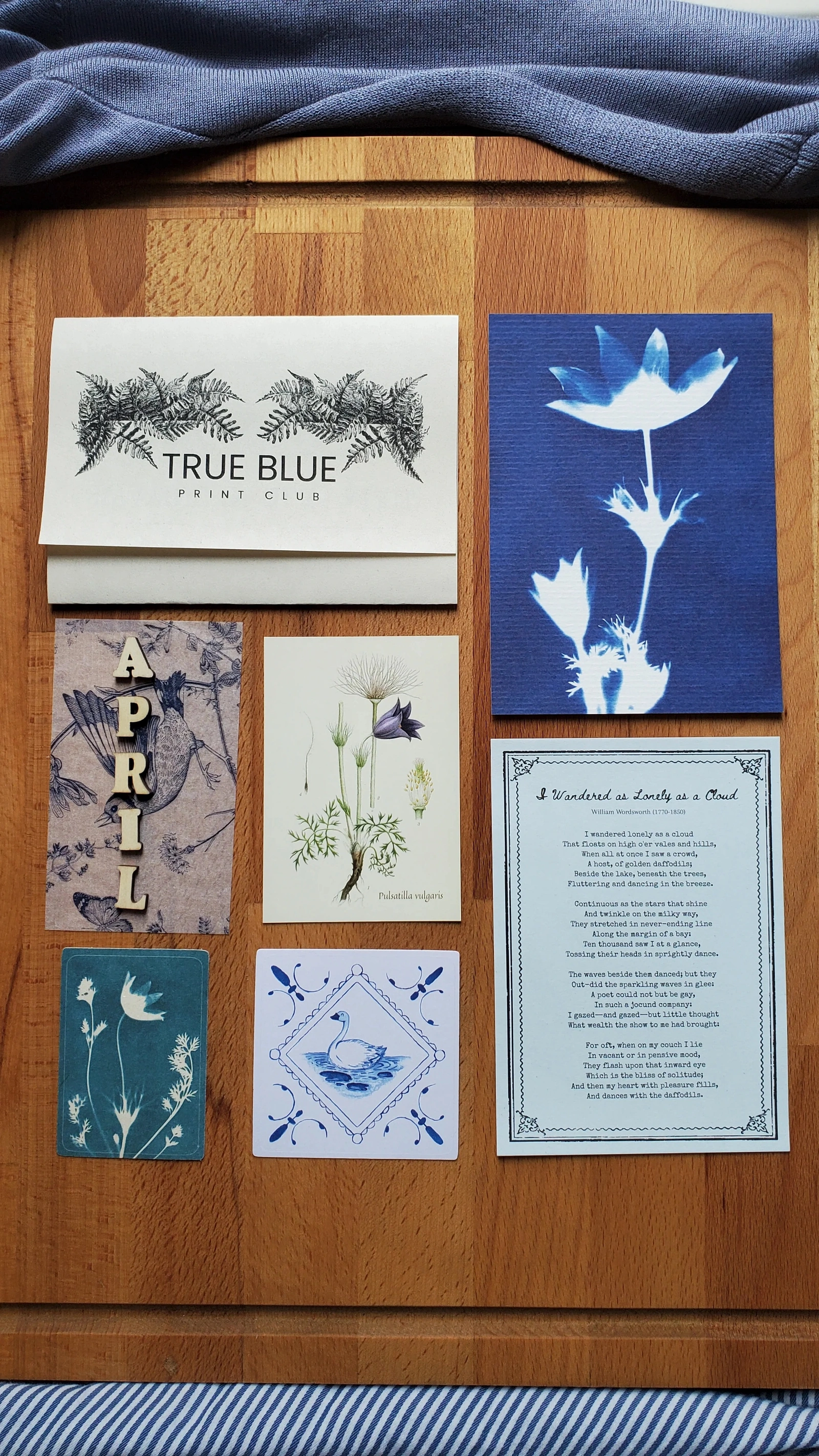 True Blue Print Club — artwork and mailed paper goods