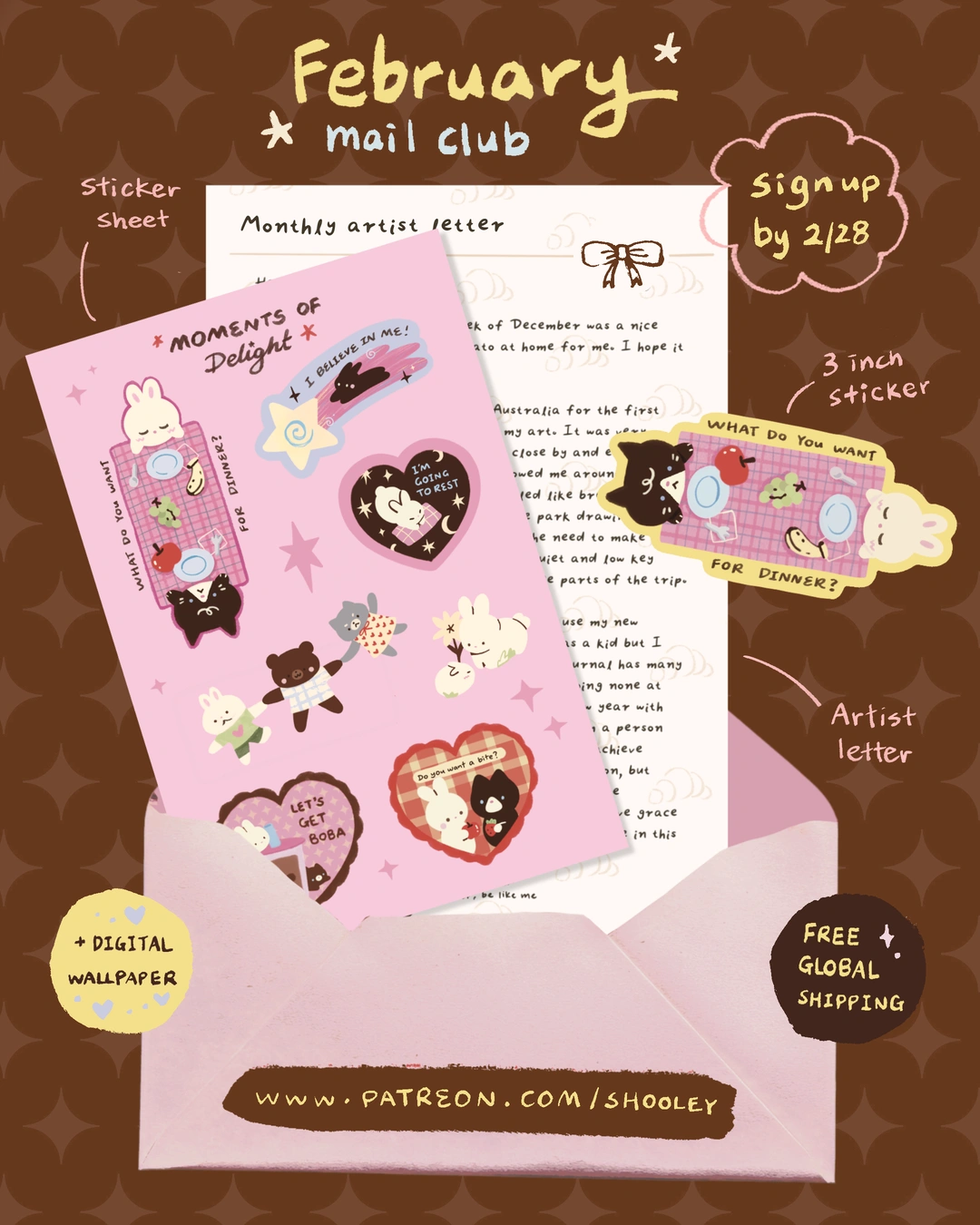 Gimme Stickies — February 2026 mail club set preview