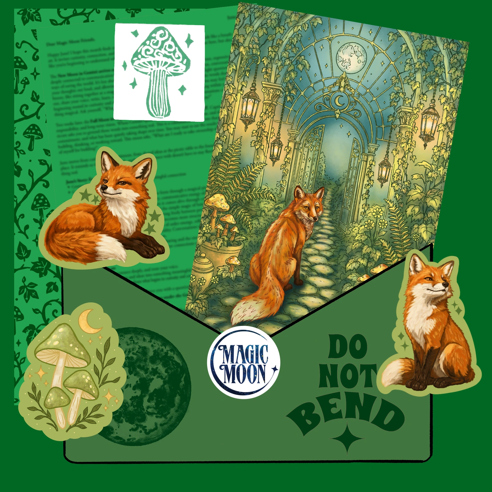 Magic Moon Mail — mail club edition artwork and paper goods