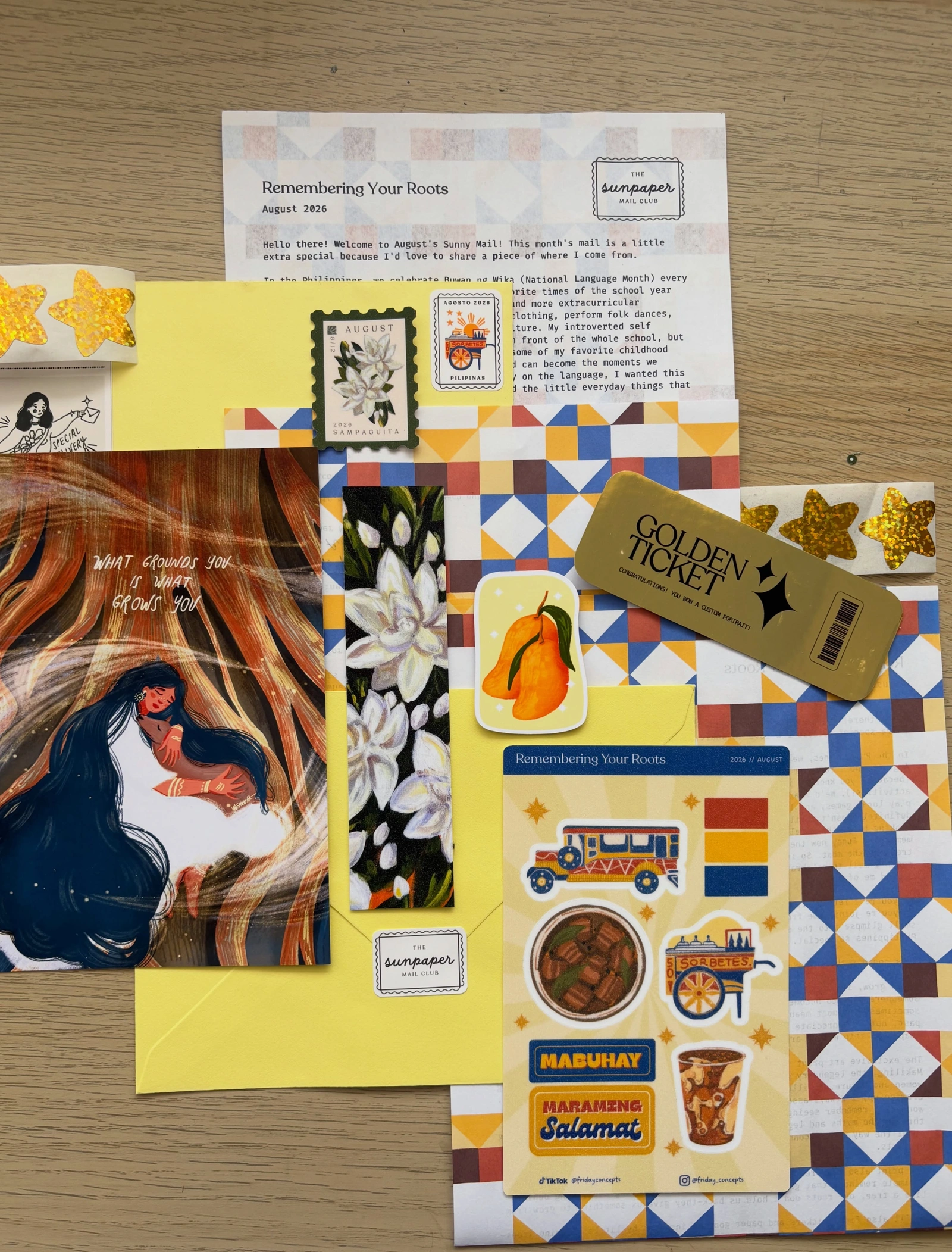 The Sunpaper Mail Club — mail club edition artwork and paper goods