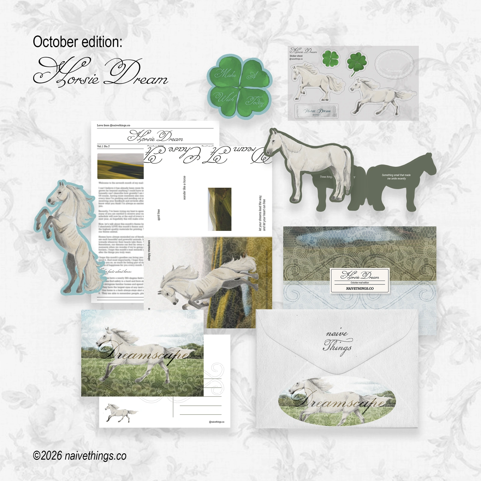 Naive Things Mail Club — mail club edition artwork and paper goods