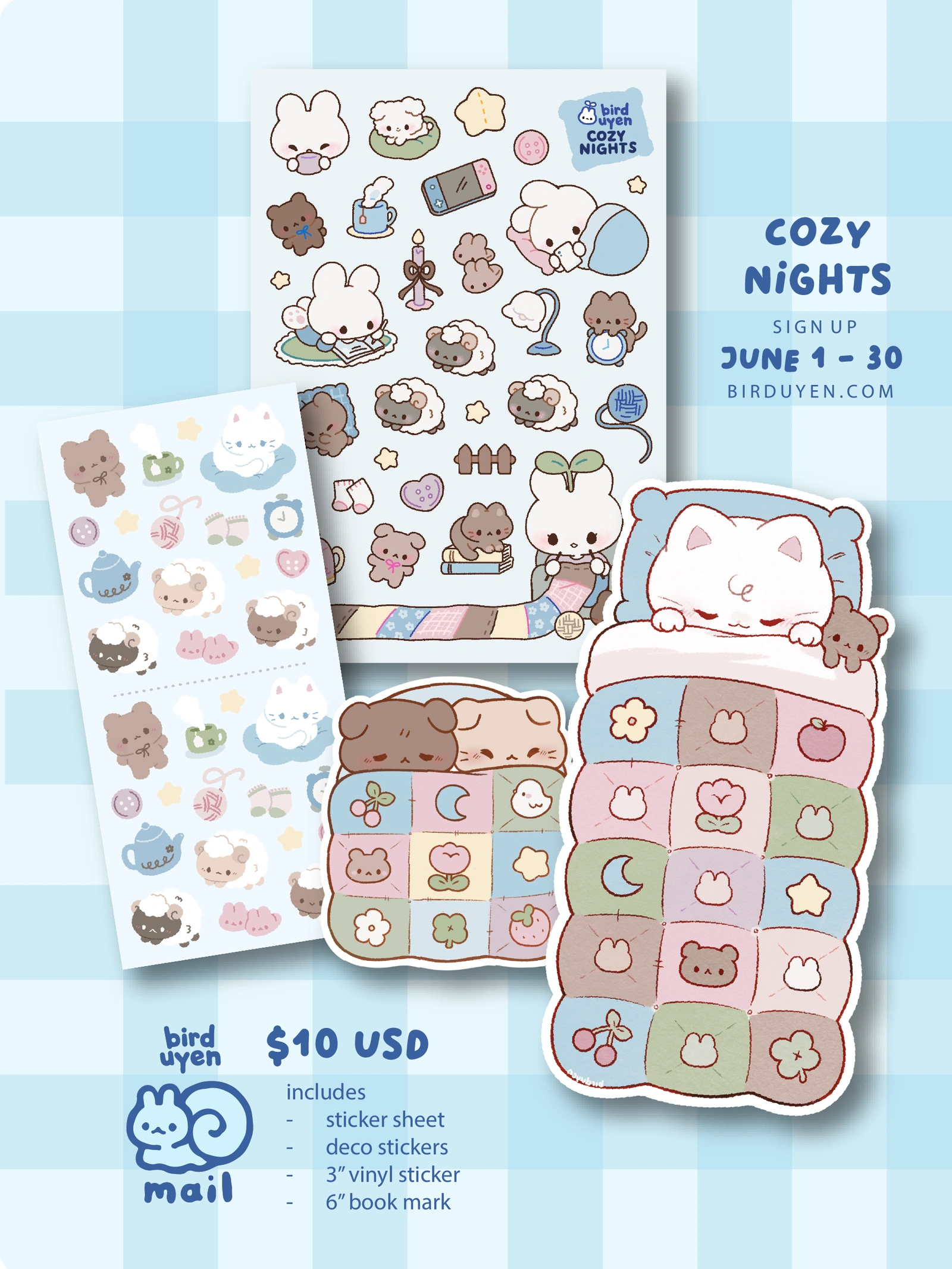 BIRDUYEN Snail Mail Club — Cozy Nights collection preview