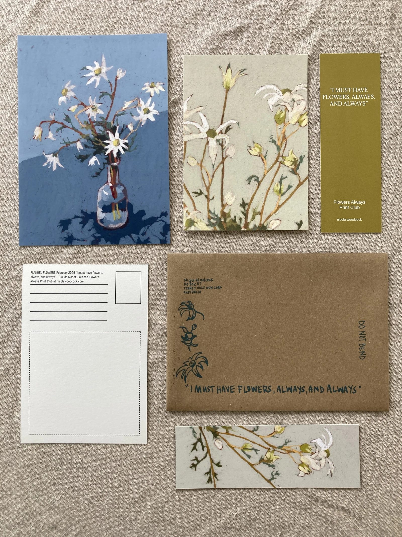 Flowers Always Print Club — mail club edition artwork and paper goods