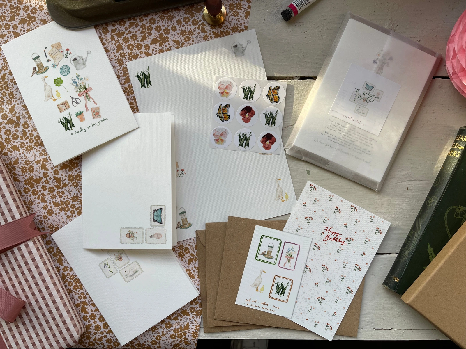 Wildflower Paper Club — May 2026 garden-themed writing paper, cards, stickers and paper charms
