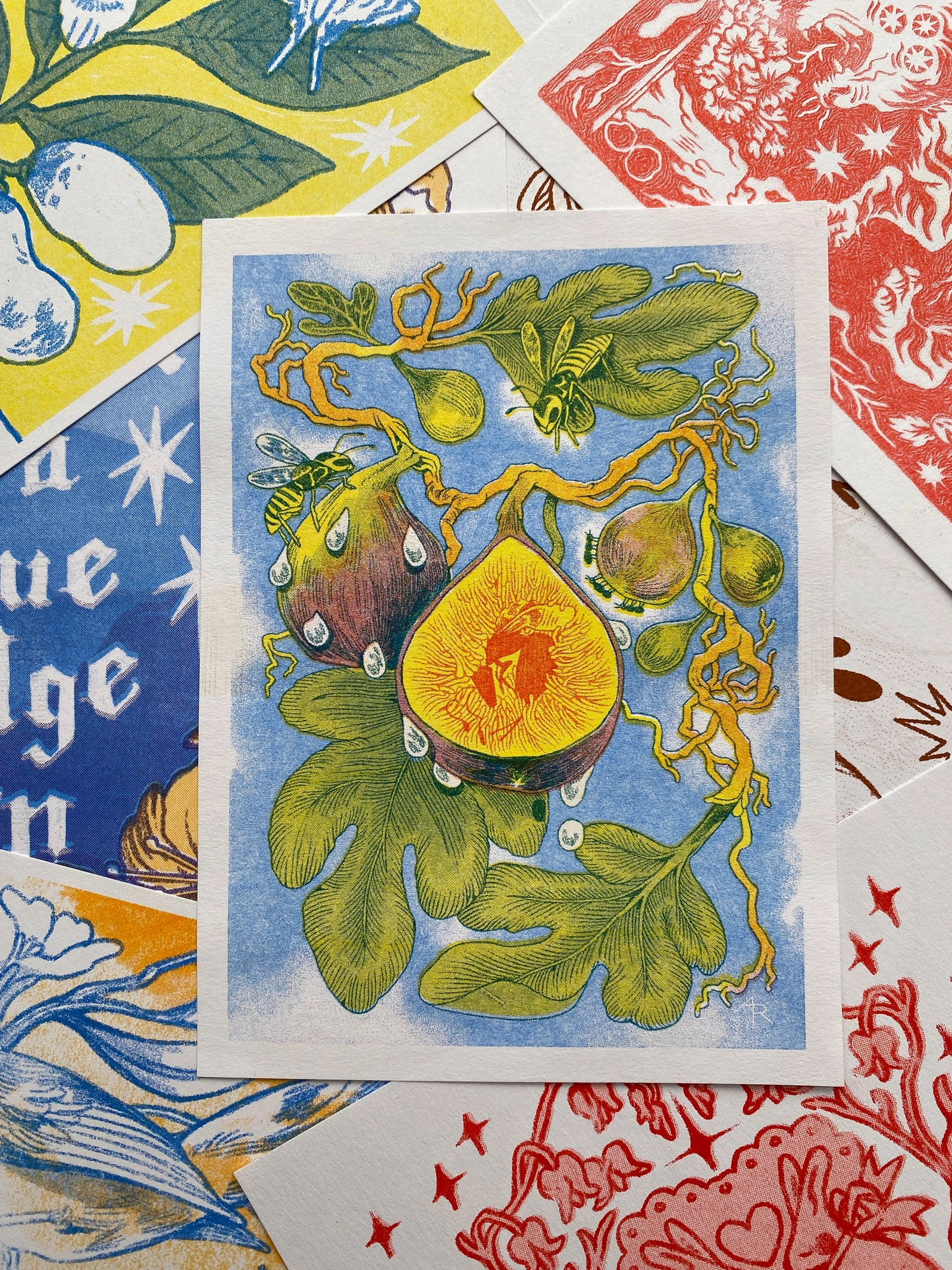 Poplar Print Club: Fig Wasp risograph print