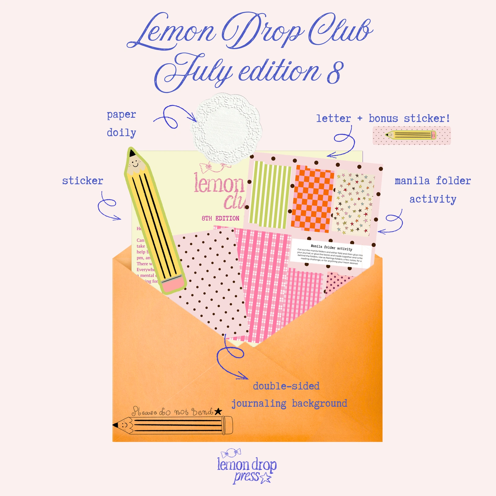 Lemon Drop Club — mail club edition artwork and paper goods