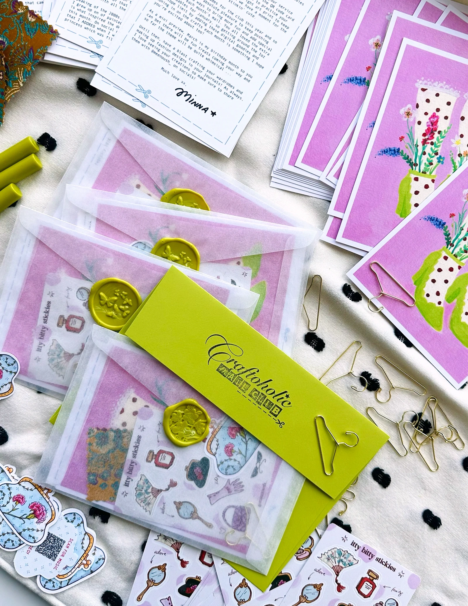 Craftoholic Mail Club — artwork and mailed paper goods
