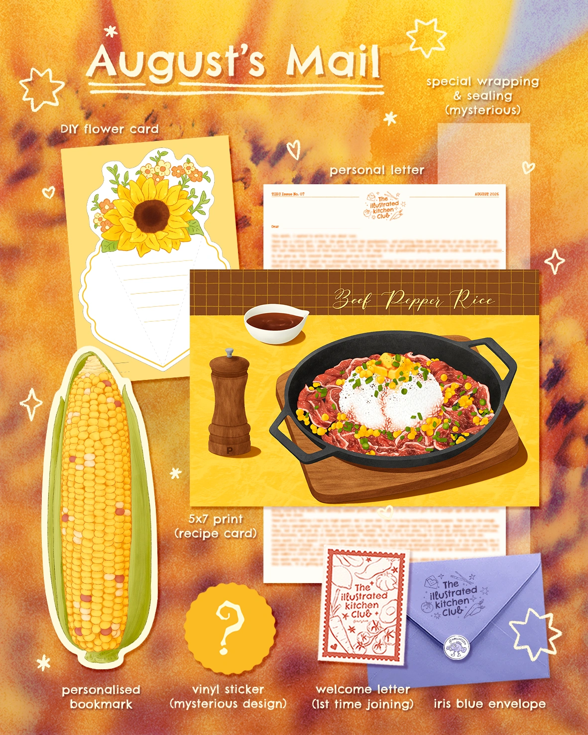 The Illustrated Kitchen Club — August 2026 official contents preview with beef pepper rice