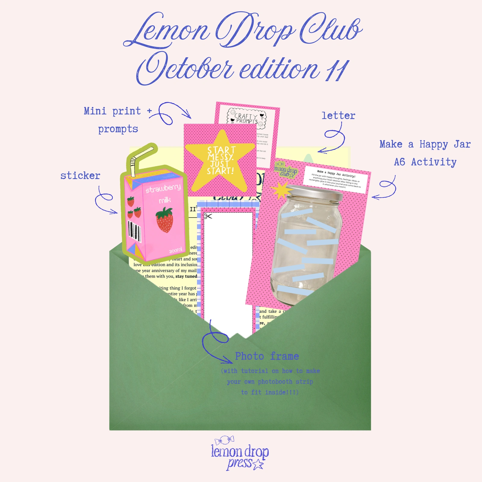 Lemon Drop Club — mail club edition artwork and paper goods