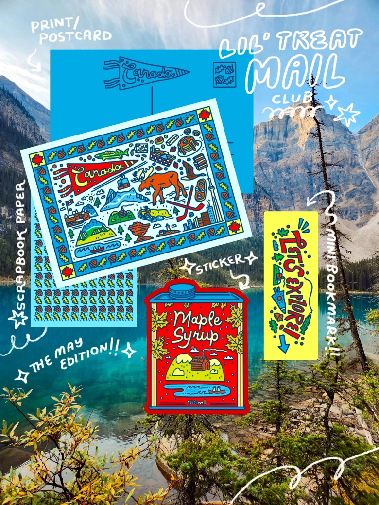 Lil' Treat Mail Club: May Canada edition with print and illustrated paper goods