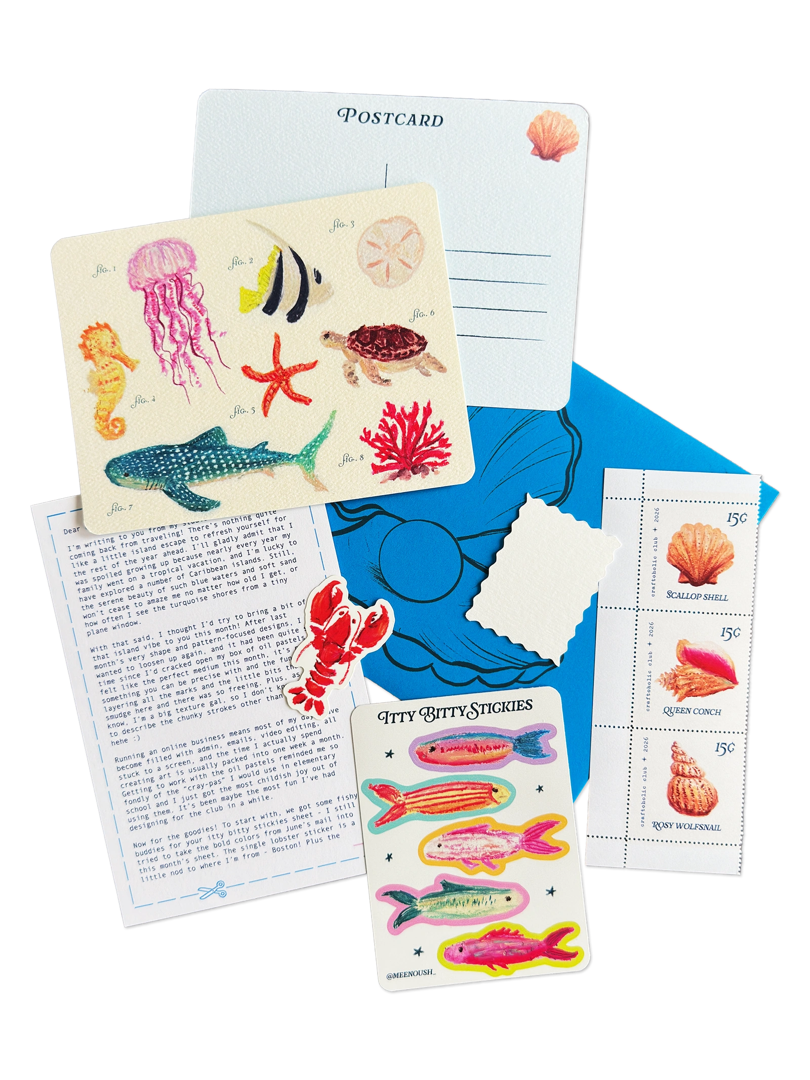 Craftoholic Mail Club — mail club edition artwork and paper goods