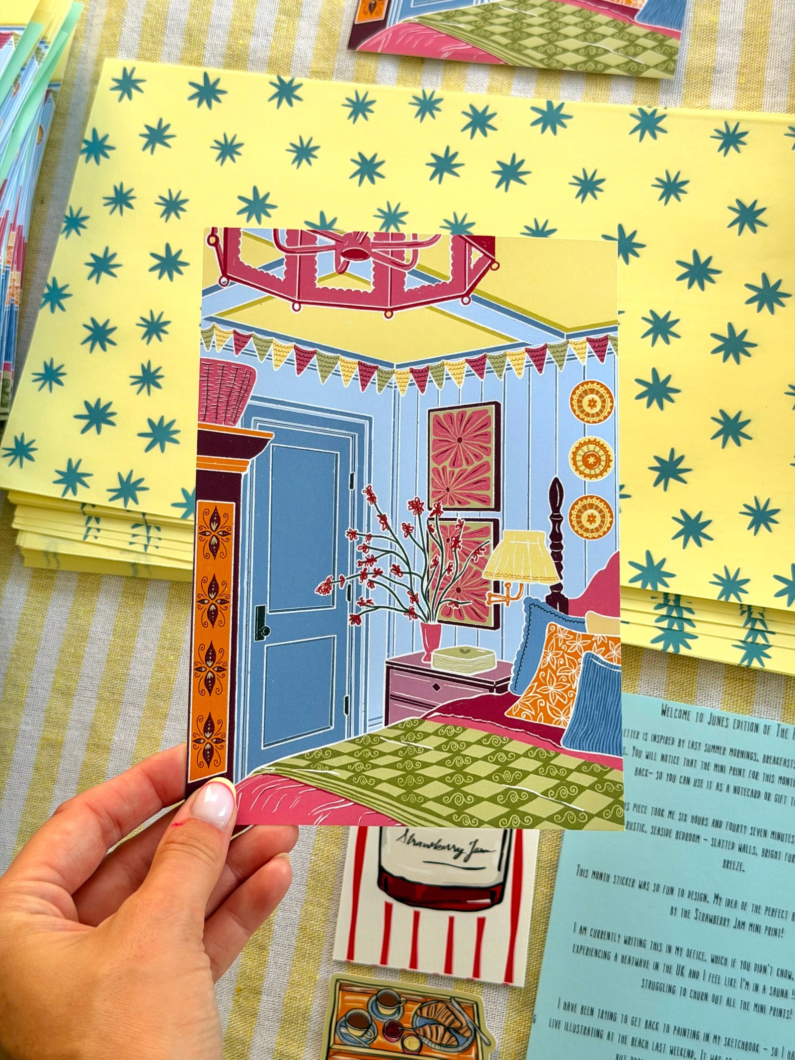 The People Post: June interior print with paper goods and letter