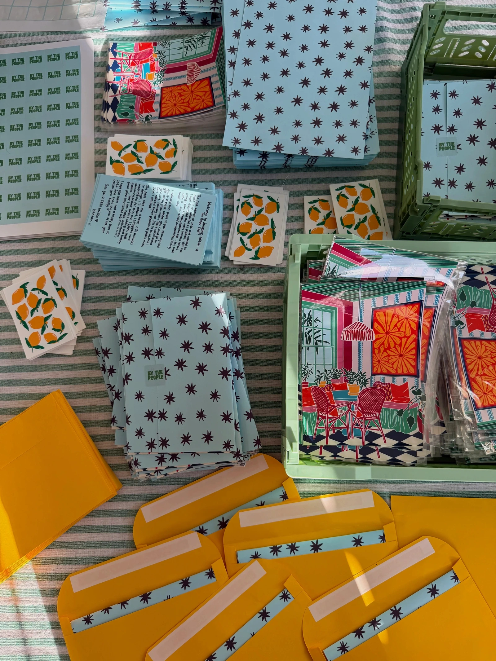 The People Post: colorful interior prints, lemon mini prints, letters, and illustrated packaging