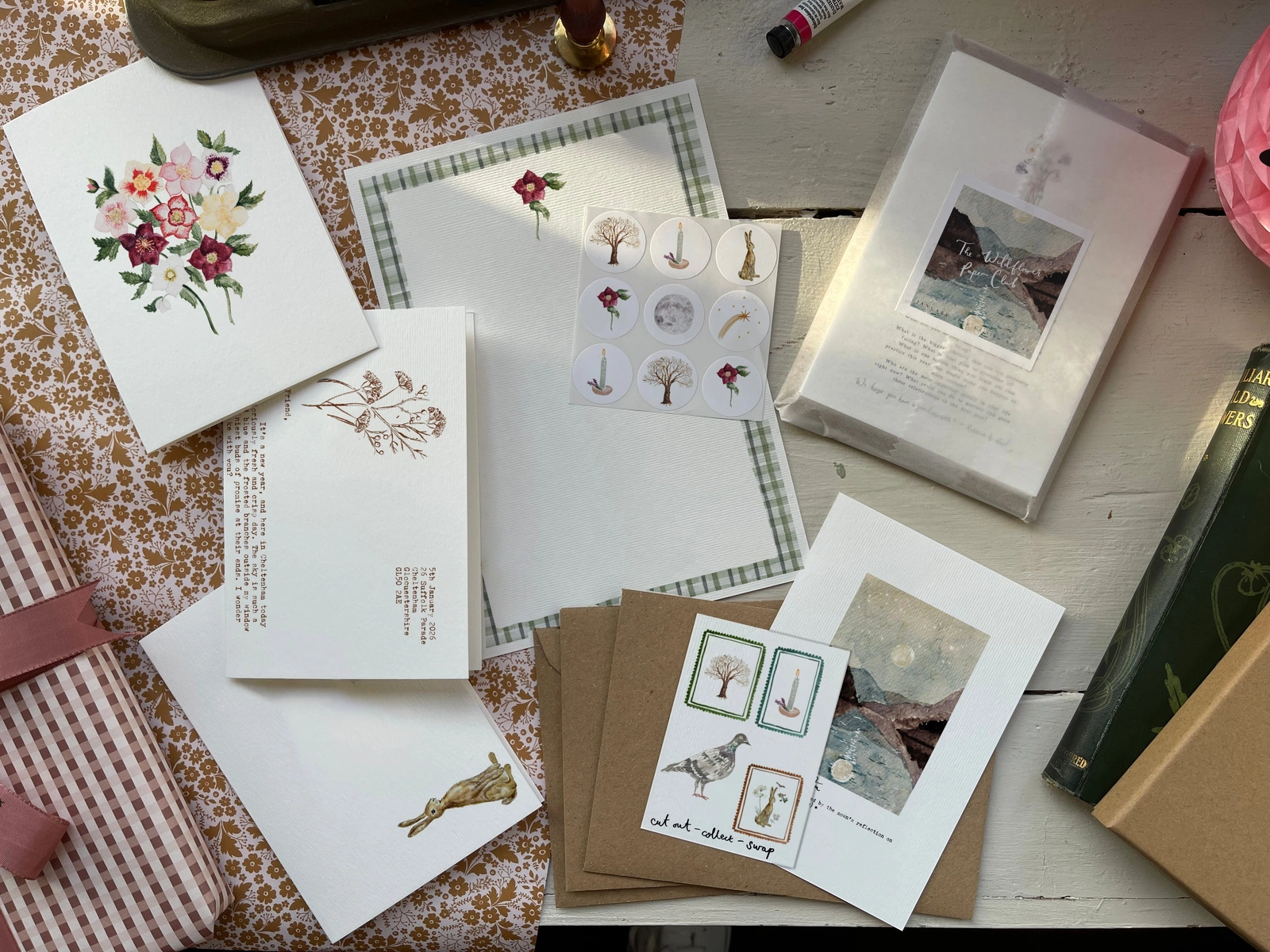 Wildflower Paper Club — January 2026 hellebore stationery and seasonal letter