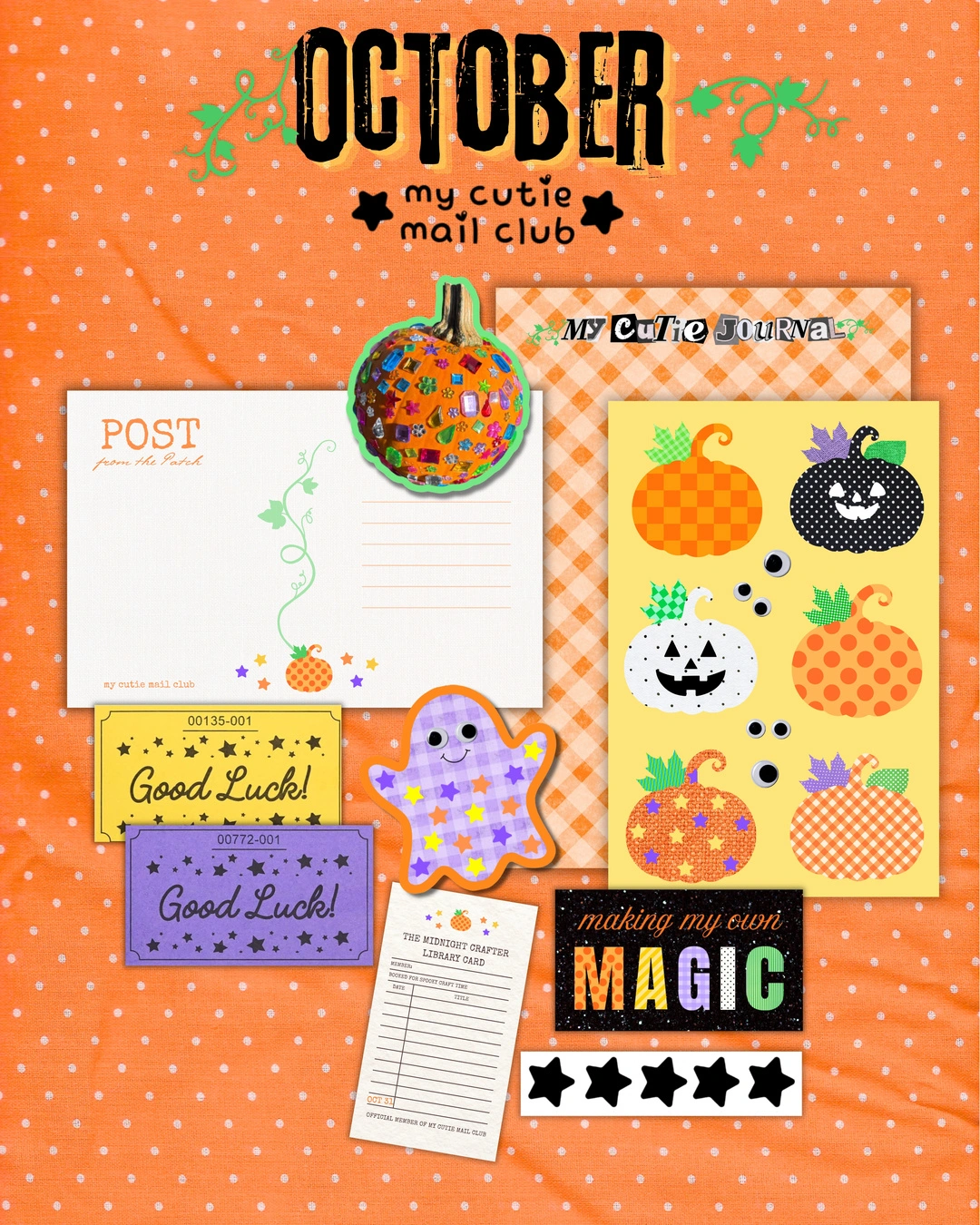 My Cutie Mail Club: October Post from the Patch full collection with pumpkin-themed stationery