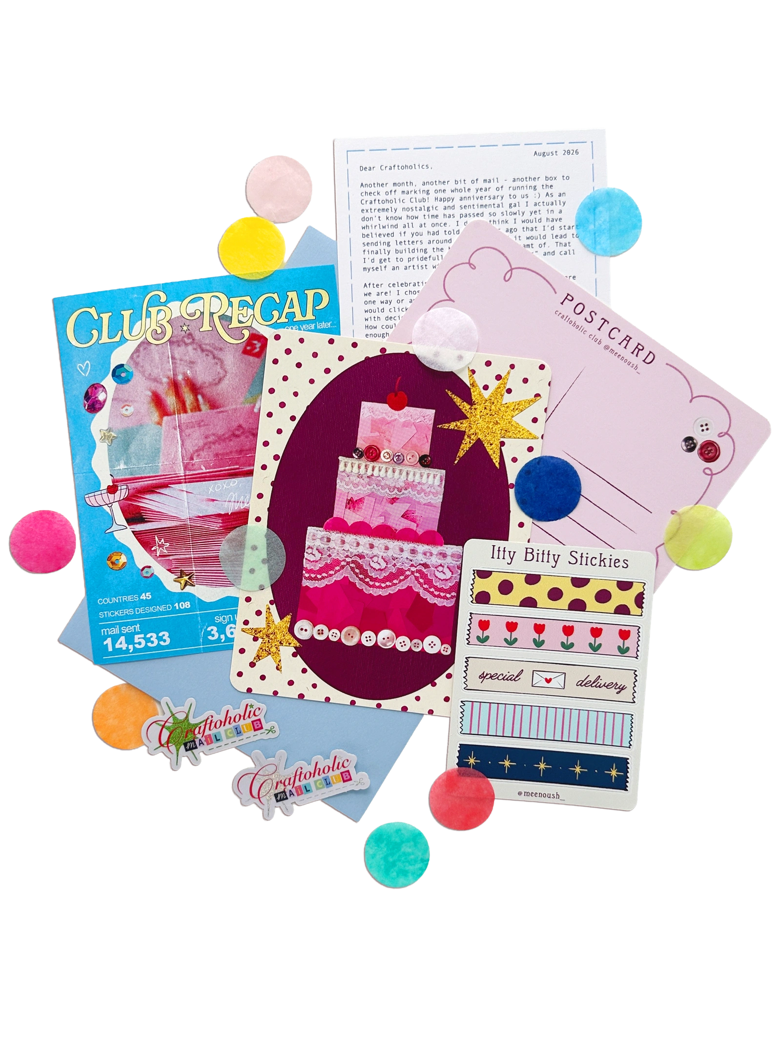 Craftoholic Mail Club — mail club edition artwork and paper goods